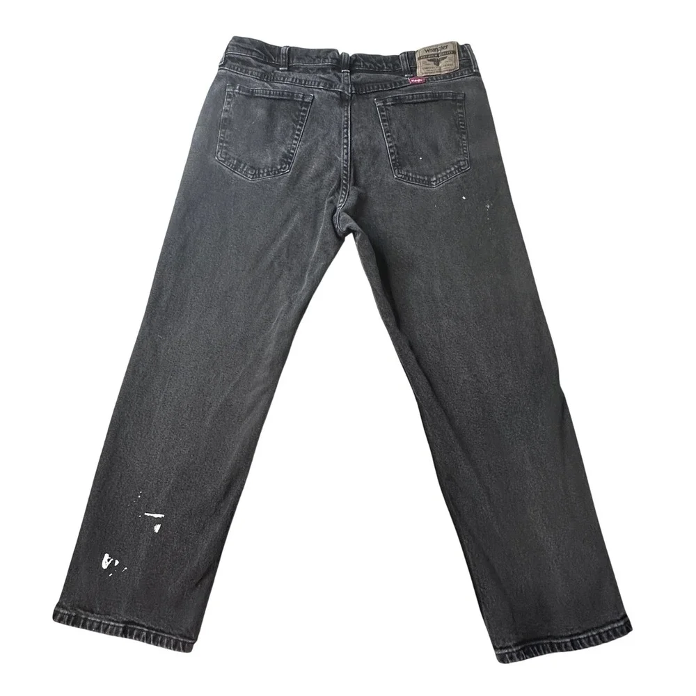 Wrangler Jeans Mens 36x29 (35x26) Black 1097FXVCB Straight Leg Faded Denim Pants